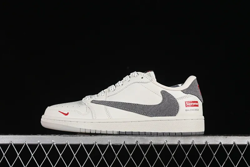 All categories Air Jordan Jordan series basketball shoes Air Jordan 1 Low high-end customized low-top sneakers Travis Scott x Fragment Design x Air Jordan 1 Low OG SP AJ1 Joe 1 Supreme Balenciaga co-branded - rice dark gray double spell low-top cultural casual sneakers JH6088-6
